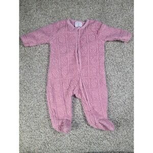 Duck Duck Goose 0-3m pink sherpa fleece Romper